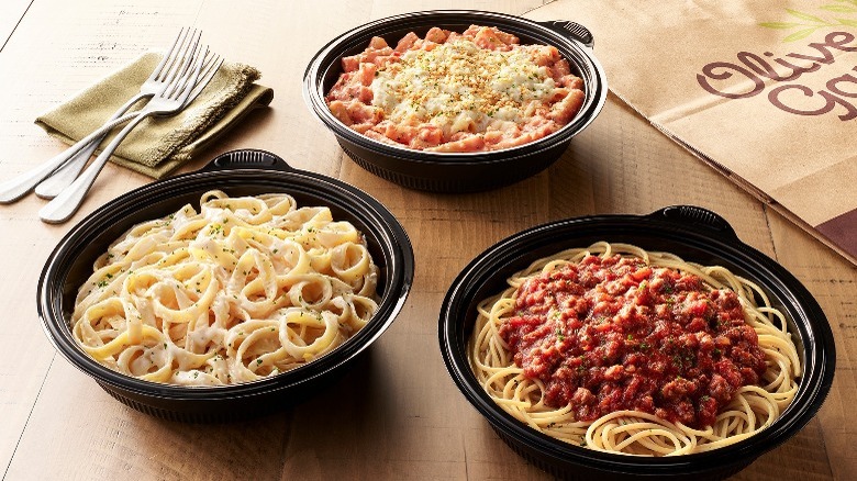 Olive Garden take home entrees of pasta