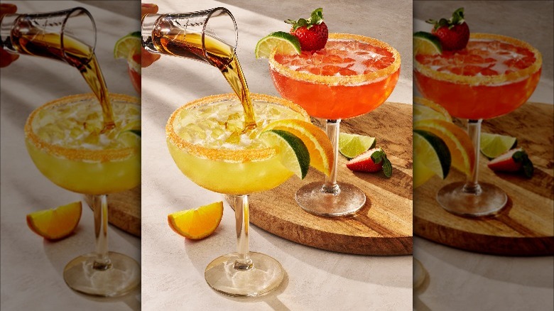 Olive Garden margaritas with garnishes