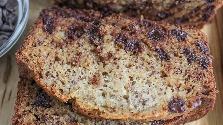 slice of chocolate chip bread