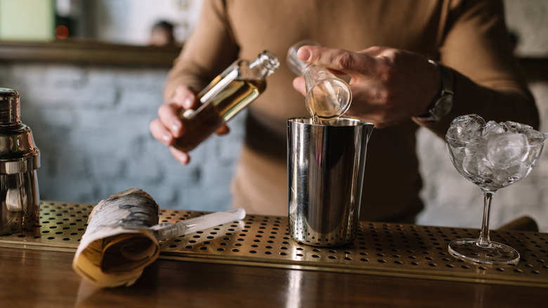 bartender mixing cocktail