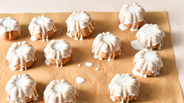 glazing polenta bundt cakes