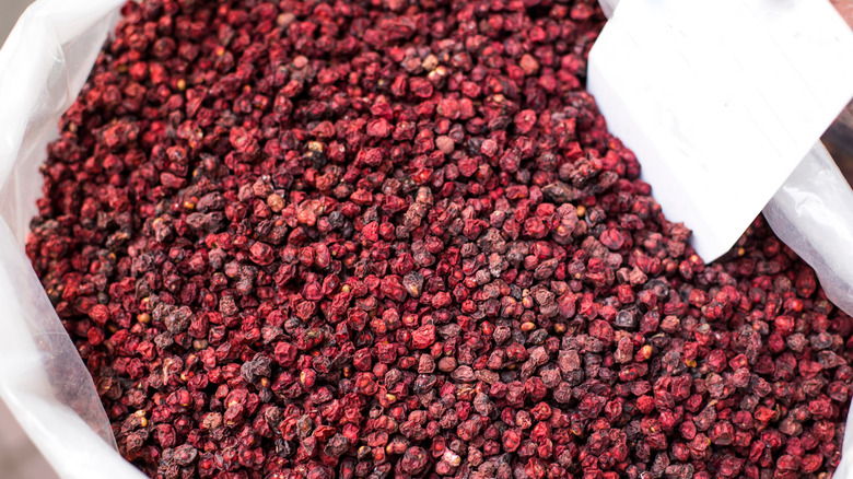 harvested dried omija berries