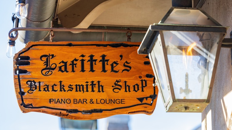 lafitte's blacksmith shop wooden sign