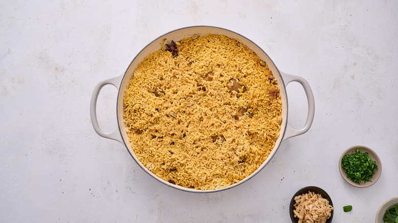 cooked basmati rice in pot