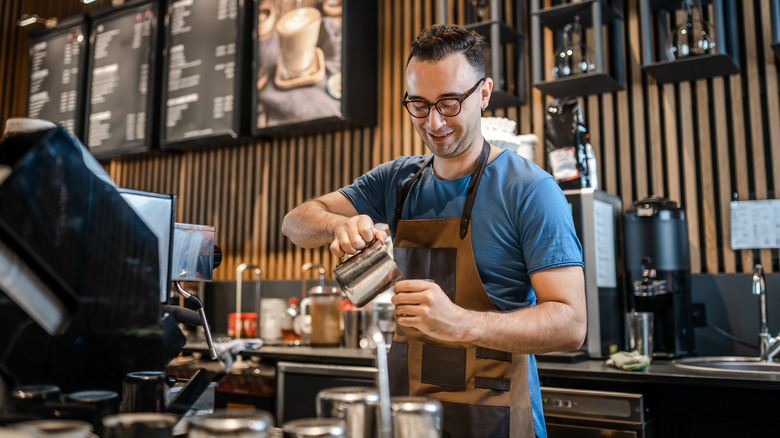 barista making drink