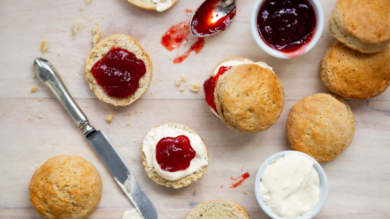 Variety of British scones