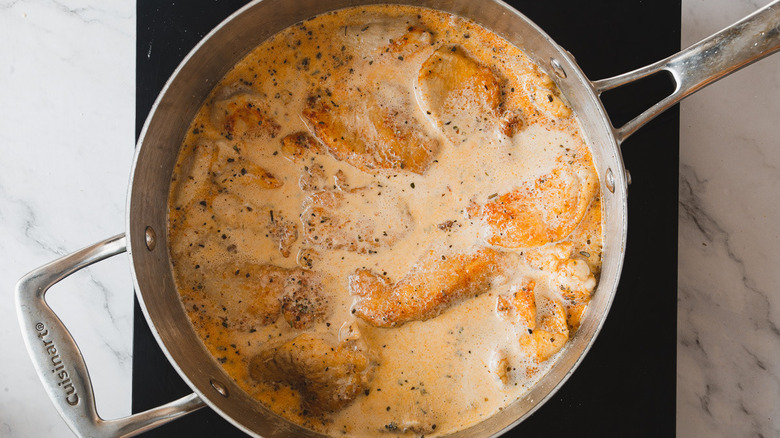 cooking chicken in creamy sauce