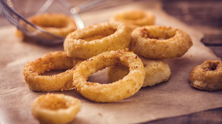 onion rings on paper