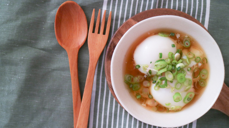 Onsen tamago sitting in bowl