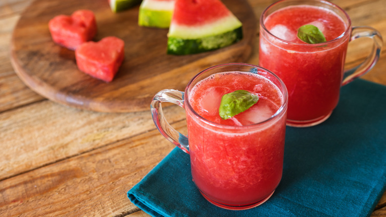 two frozen watermelon drinks 