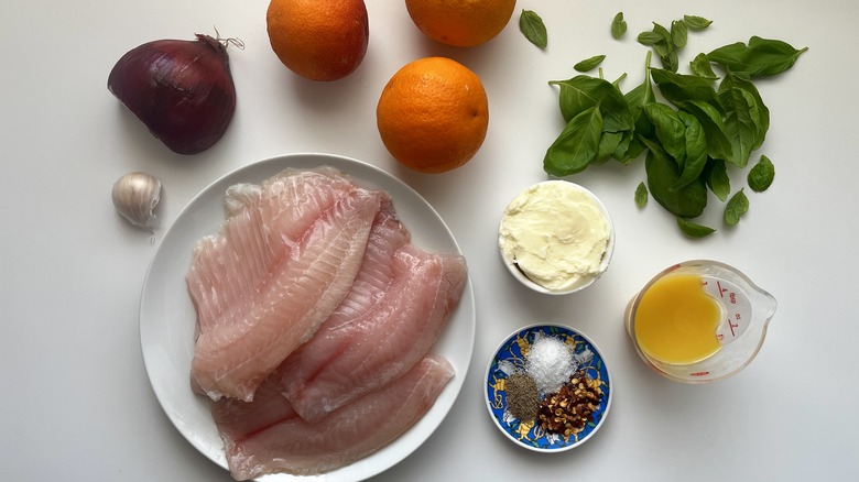 ingredients for orange basil tilapia