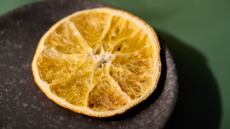 dehydrated orange on a plate