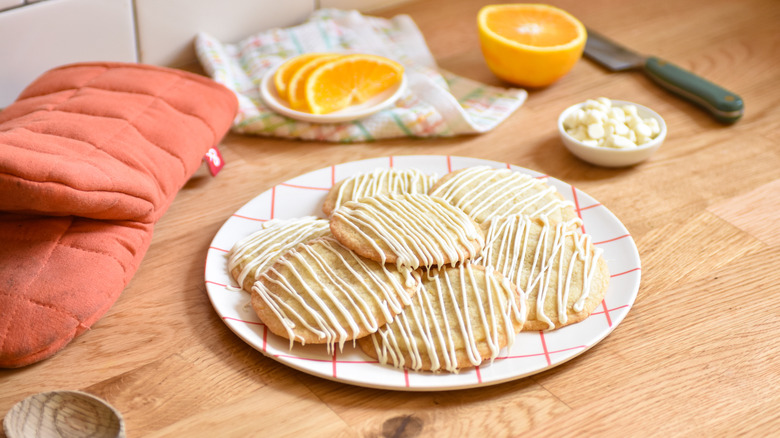 orange creamsicle cookies on plate