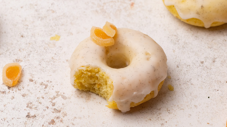 Glazed orange olive oil donuts