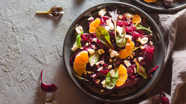 A bowl of beetroot orange salad