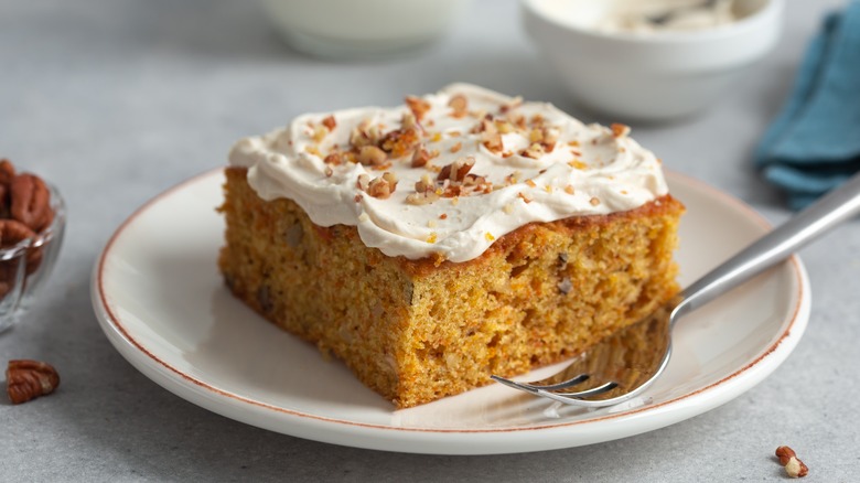 carrot cake slide with nut topping