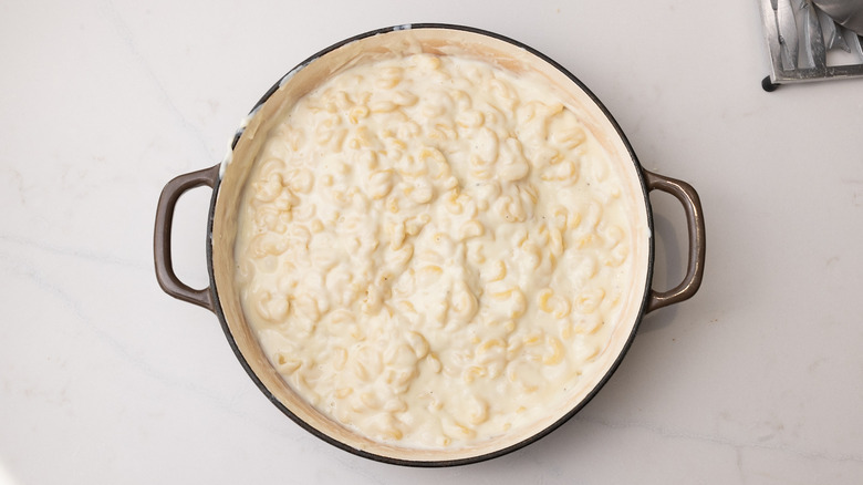Mac and cheese in dish