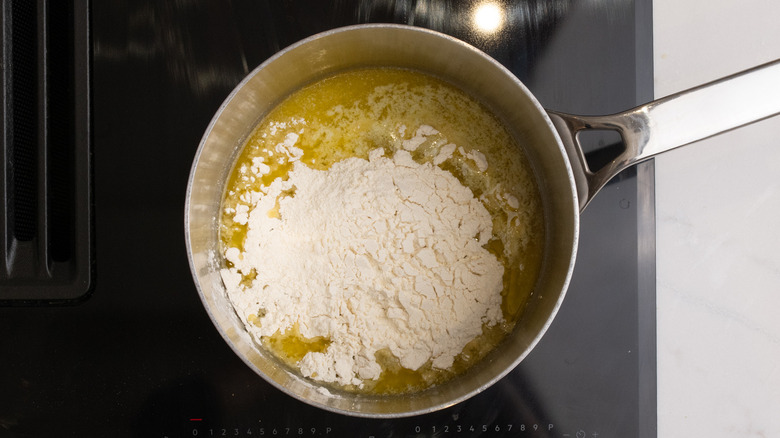 Flour and butter in a pan