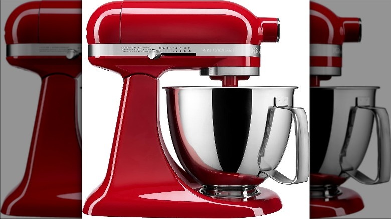 KitchenAid red stand mixer