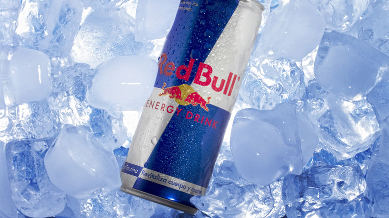 Red Bull can on ice