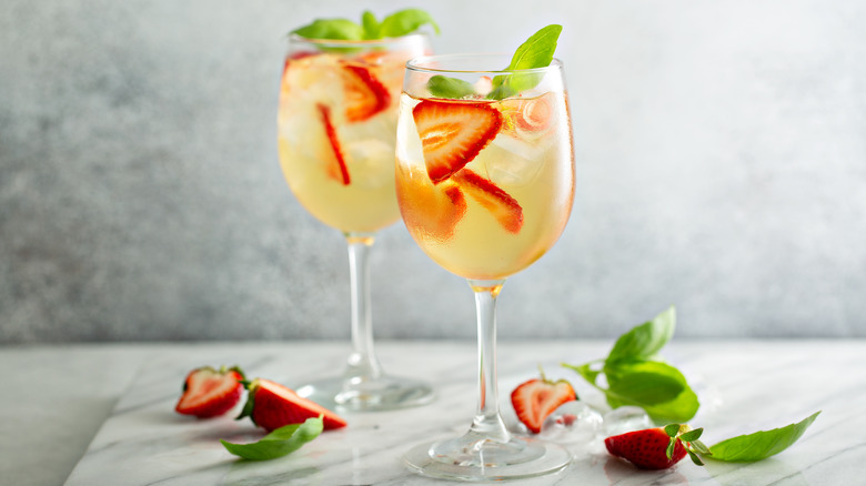 glasses of white sangria