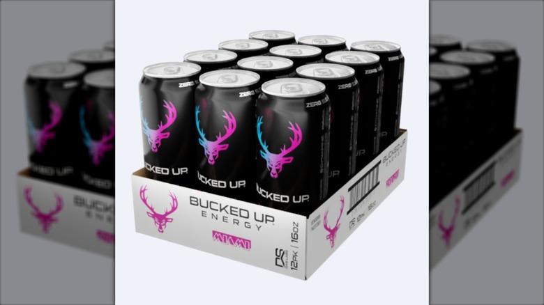 pack of Bucked Up Miami energy drinks