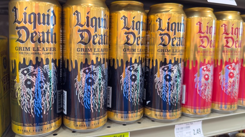 Grim Leafer sweet tea on a grocery store shelf