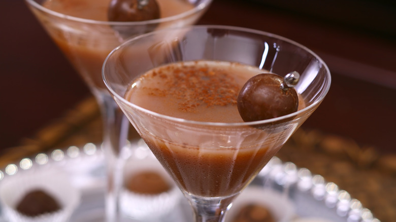 Close-up of a chocolate martini