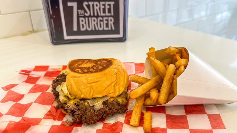 Smashburger and fries from 7th Street Burger