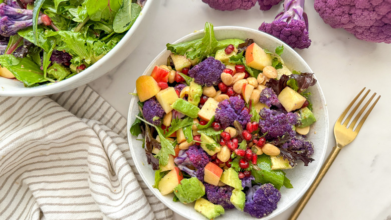 white bowl with salad