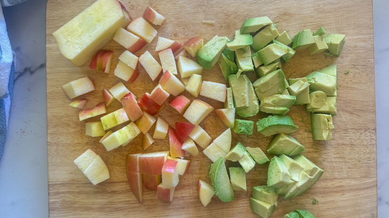 chopped avocado and apple