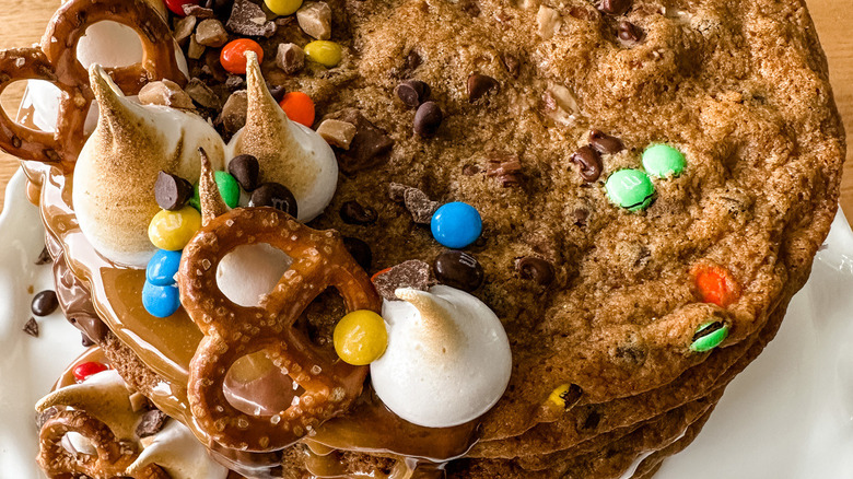 decorated top of cookie cake