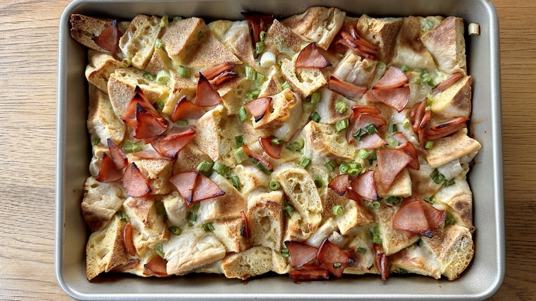 breakfast casserole in pan