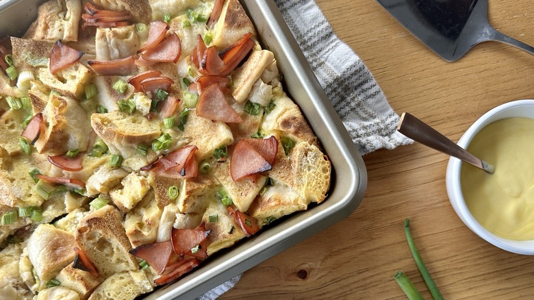 breakfast casserole in pan