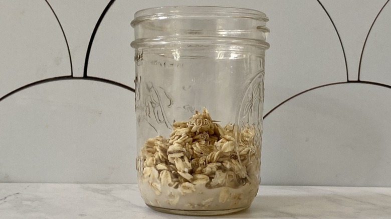 Overnight oat Parfait flax seed and oatmeal