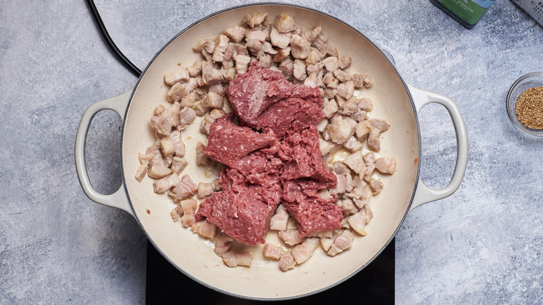 browning meats in pot