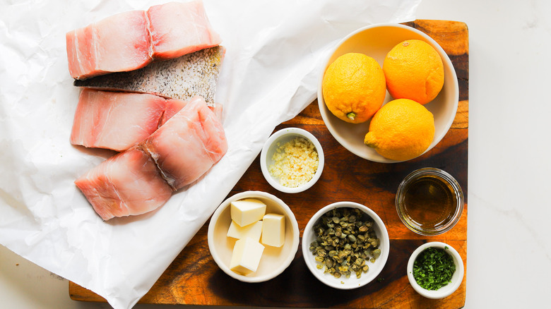 Ingredients for seared lemon mahi