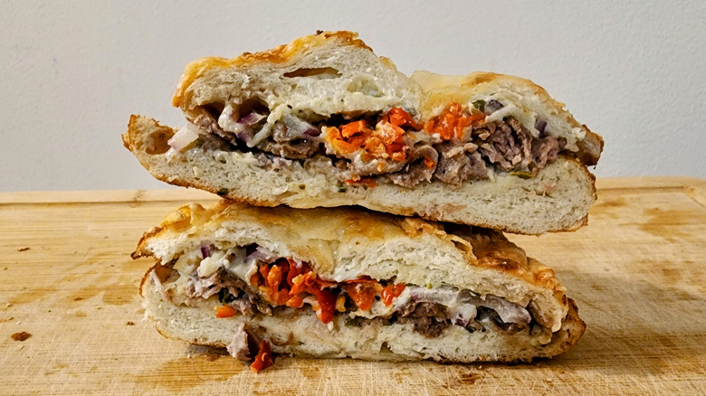 Spicy Steak Asiago Bagel Stack