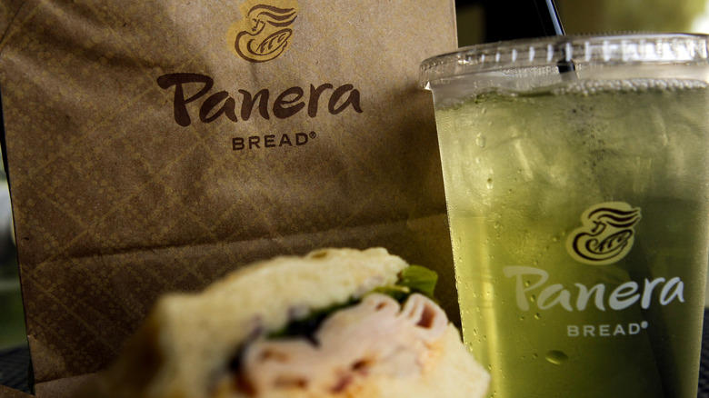 Panera bag and drink 