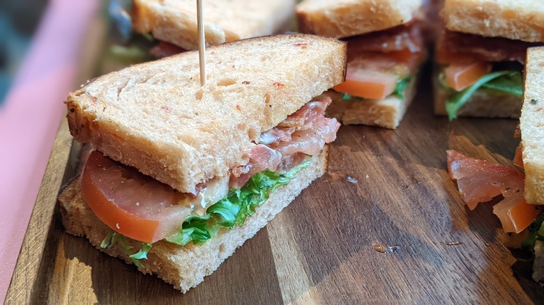 Panera sandwiches lined up