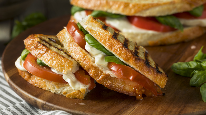 american style caprese panini