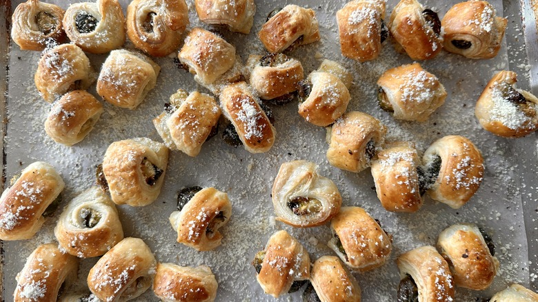 cheesy brussels sprouts in puff pastry