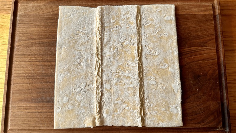 puff pastry on cutting board