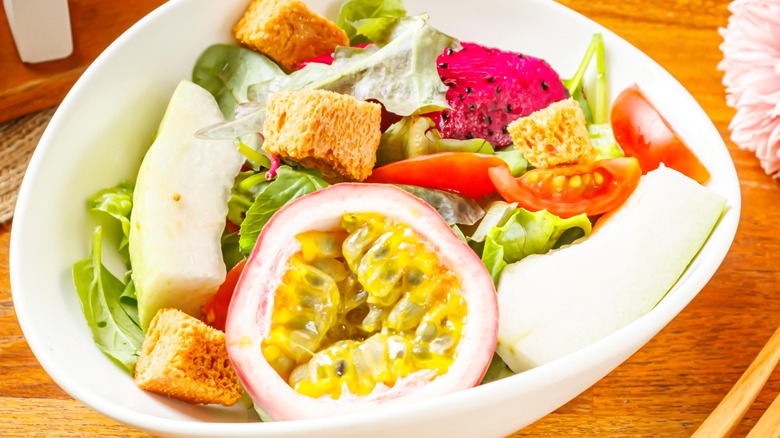 salad with passionfruit