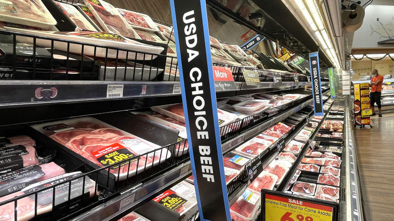 USDA choice beef at grocery store