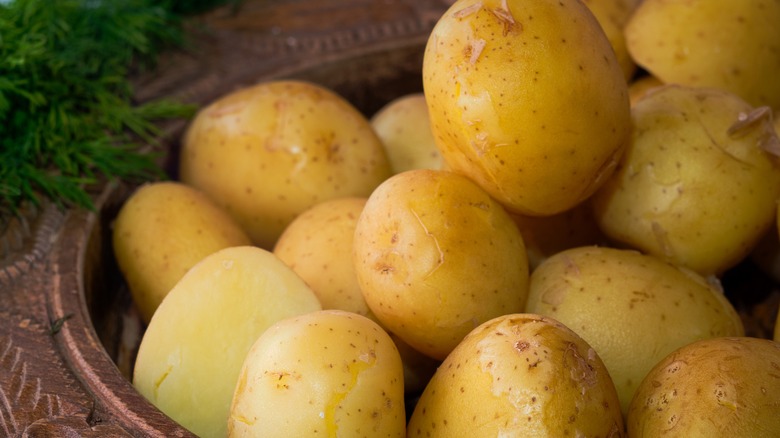 small boiled potatoes in bowl