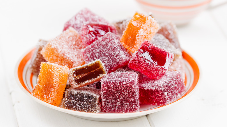 plate of pâte de fruits