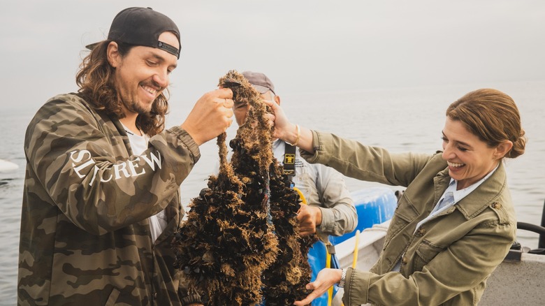 Pati Jinich holding mussles