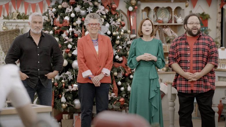 judges and hosts of "The Great American Baking Show: Celebrity Holiday"