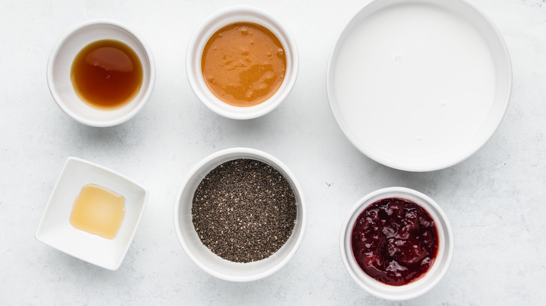 PB&J chia seed pudding ingredients